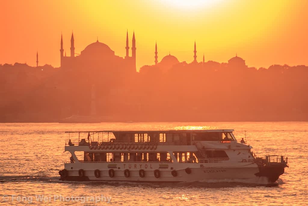 Sunset Cruise along the Bosphorus with Professional Tour Guide and Hotel Pick Up & Drop Off)